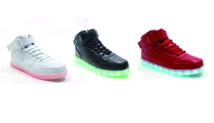 Bluetooth APP Hight cut PU material adult light shoes（US size：7-12）
