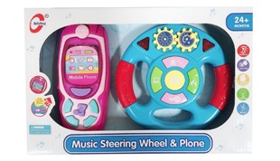 Mobile Phone & Steering Wheel Toy Set with Light & Music